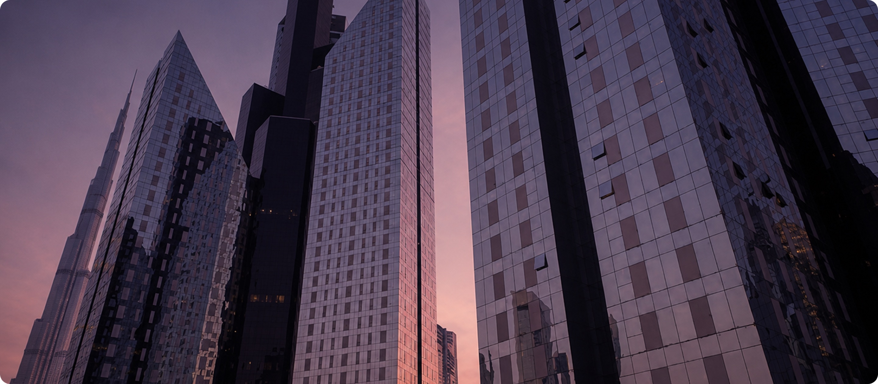 Abu Dhabi towers at dusk
